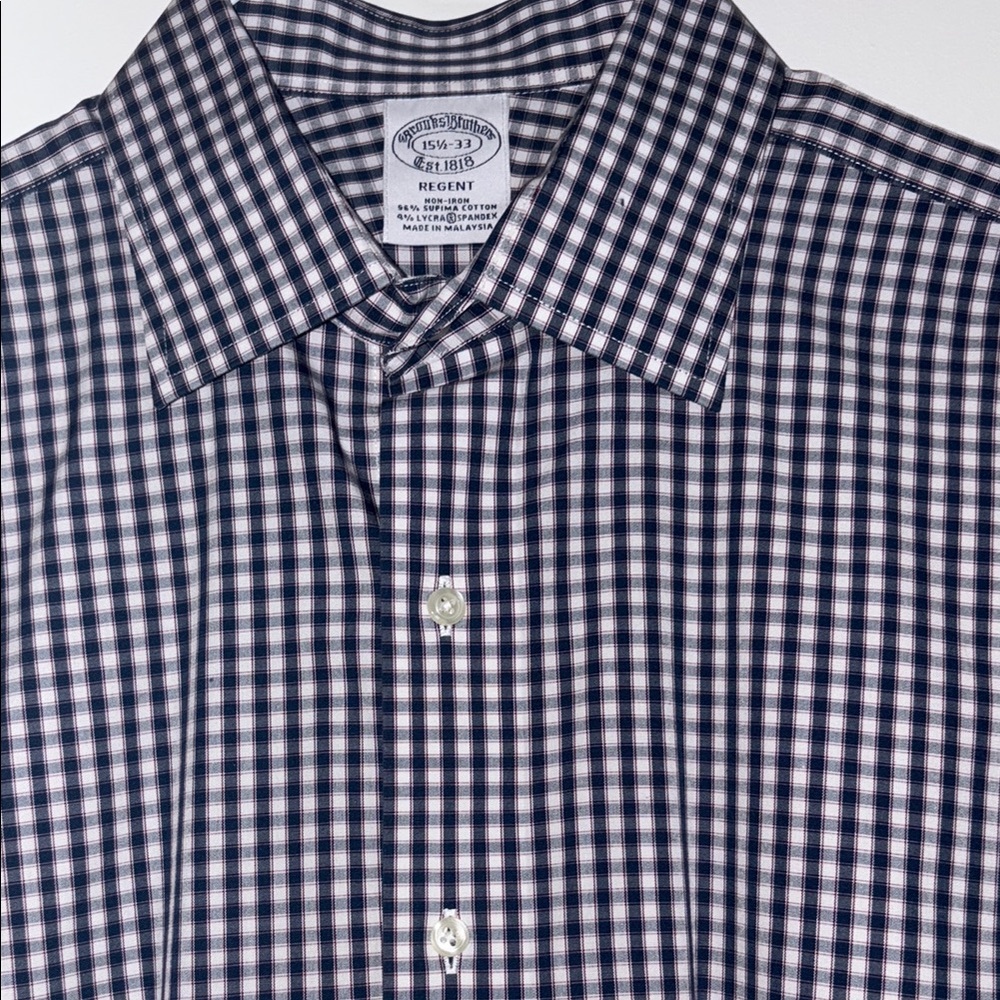 Brooks Brothers Casual Blue and White Button Down Shirt